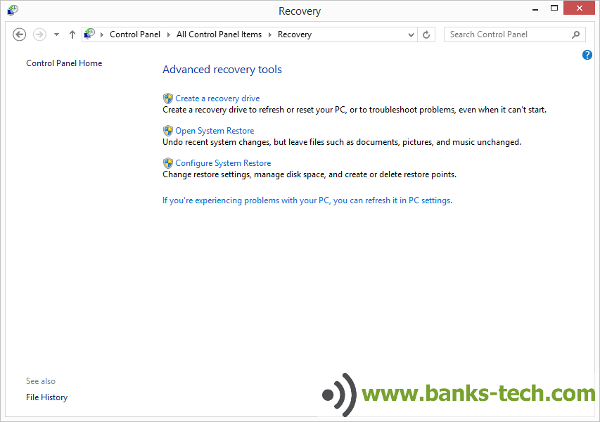 How To Create A Windows 8.1 Recovery Drive - Advanced Recovery Tools