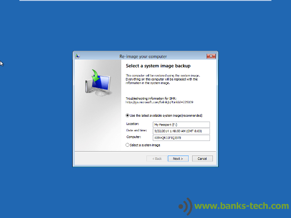 How To Restore Windows 8.1 With A System Image - Select A System Image Backup