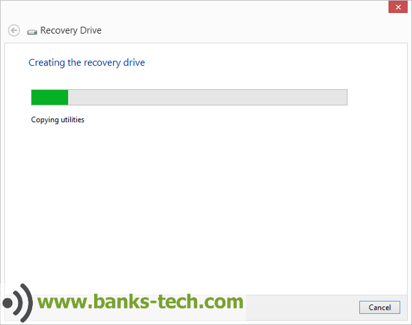 How To Create A Windows 8.1 Recovery Drive - Creating The Recovery Drive