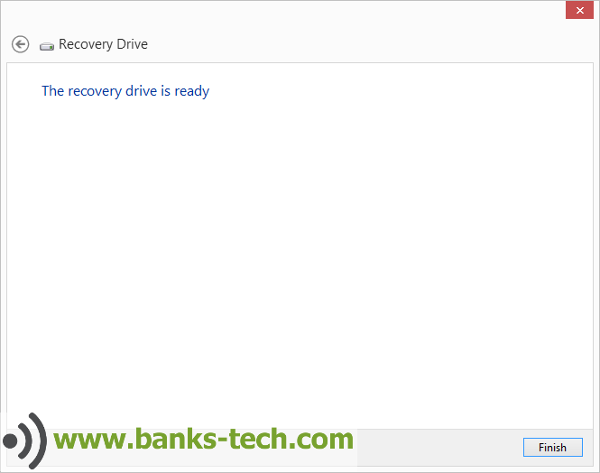 How To Create A Windows 8.1 Recovery Drive - The Recovery Drive Is Ready