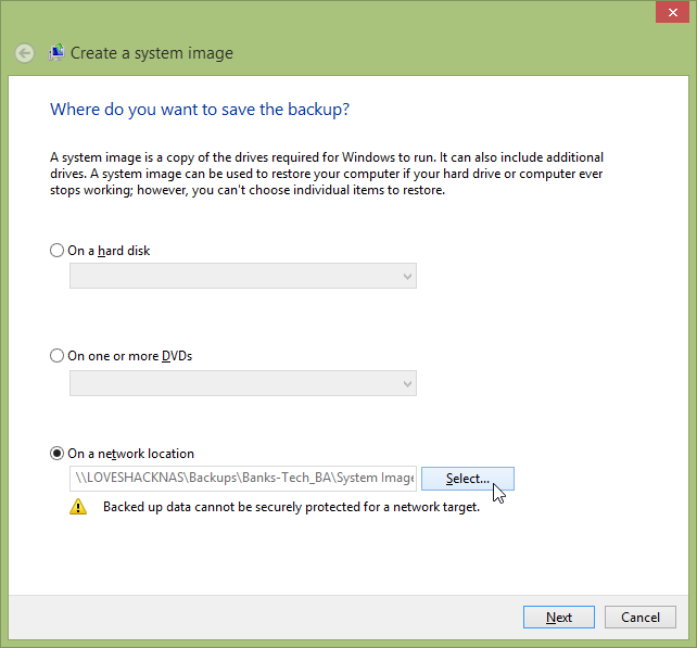 Create A System Image - Windows 8.1 - Create A System Image