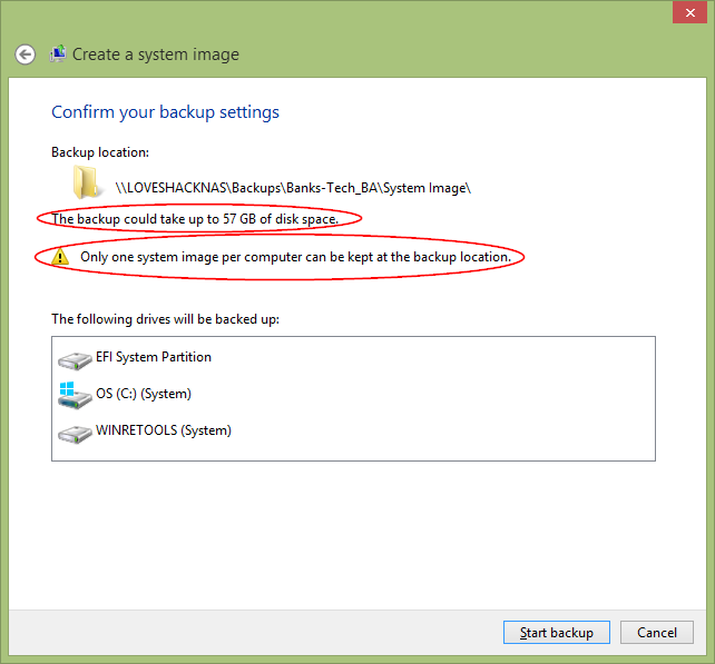 Create A System Image - Windows 8.1 - Create A System Image